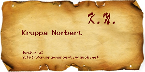 Kruppa Norbert névjegykártya