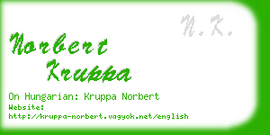 norbert kruppa business card